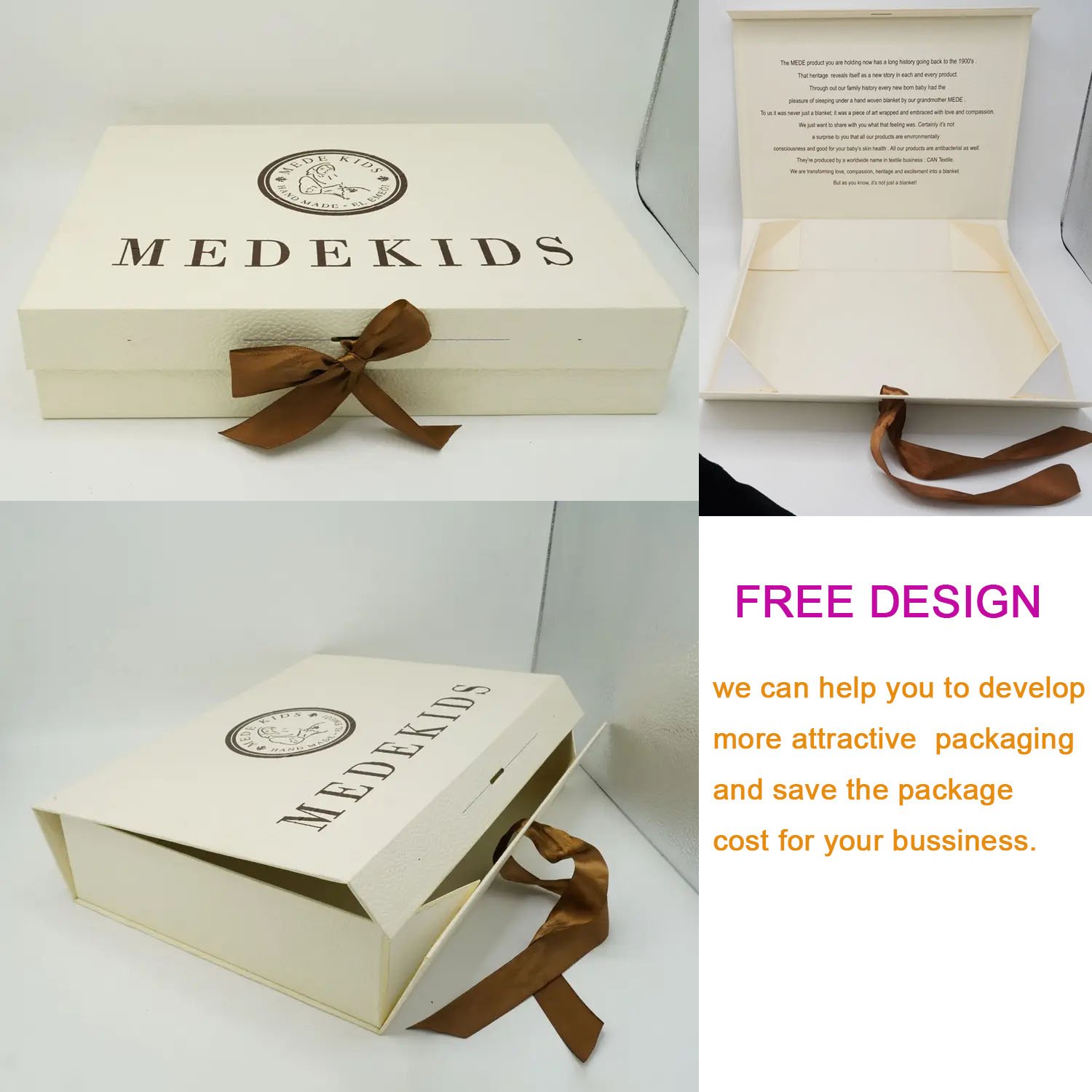 Custom Logo Large White Luxury Foldable Bow Tie Package Boxes Cardboard Paper Clothing Gift Packaging Box With Magnetic Lid