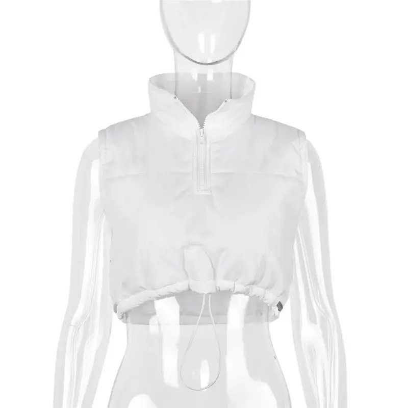 Autumn cotton fashion clothing new slimming waist zipper turtleneck teen girls sexy fashion vest 2023