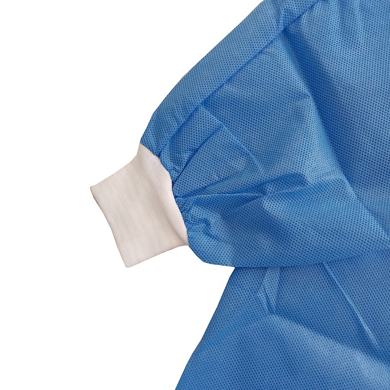 Disposable Full Film Aami Level 2 Isolation Gown Surgeon High Quality SMS Pp Coating Pe Adult CE Blue Provide Free Sample 90%