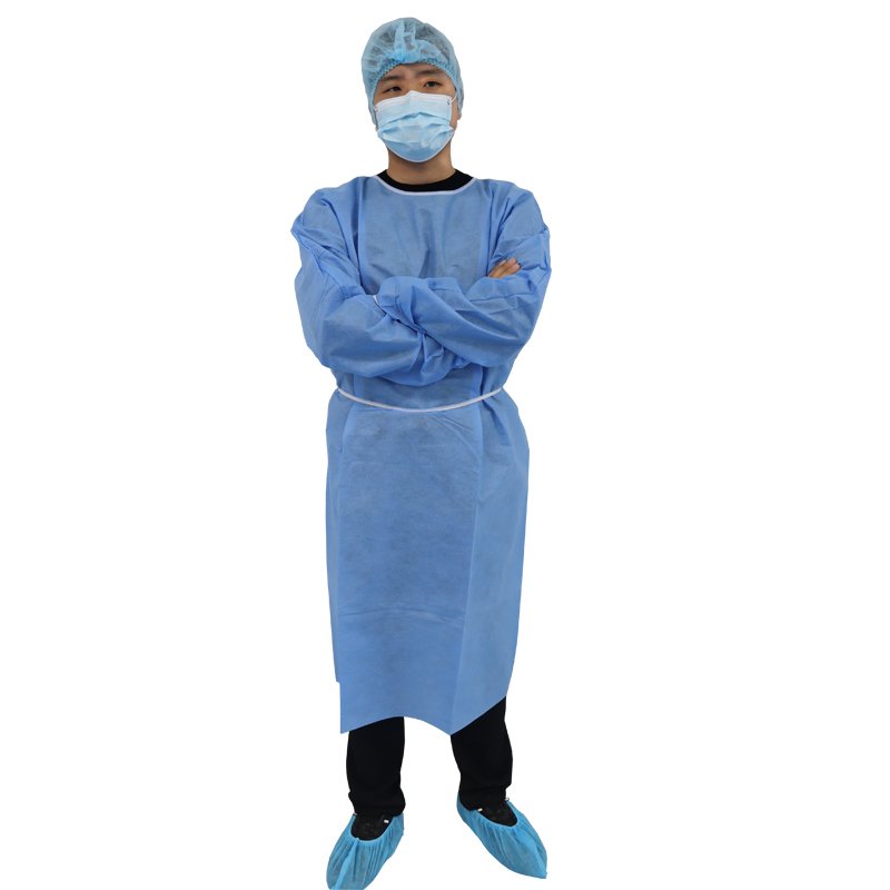 Disposable Full Film Aami Level 2 Isolation Gown Surgeon High Quality SMS Pp Coating Pe Adult CE Blue Provide Free Sample 90%