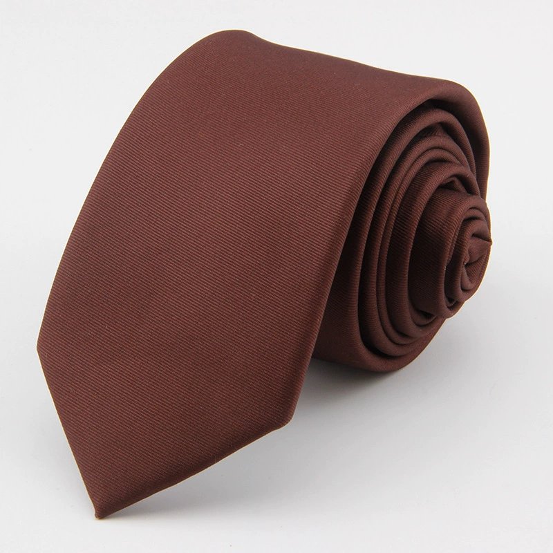 Fashionable Solid Color Polyester Tie Essential Business Wedding Necktie