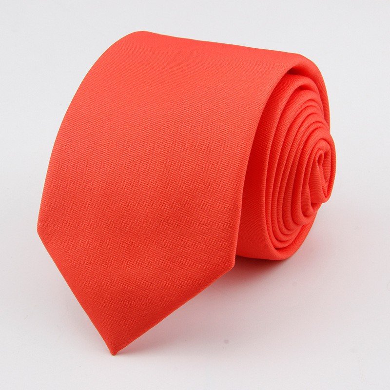 Fashionable Solid Color Polyester Tie Essential Business Wedding Necktie