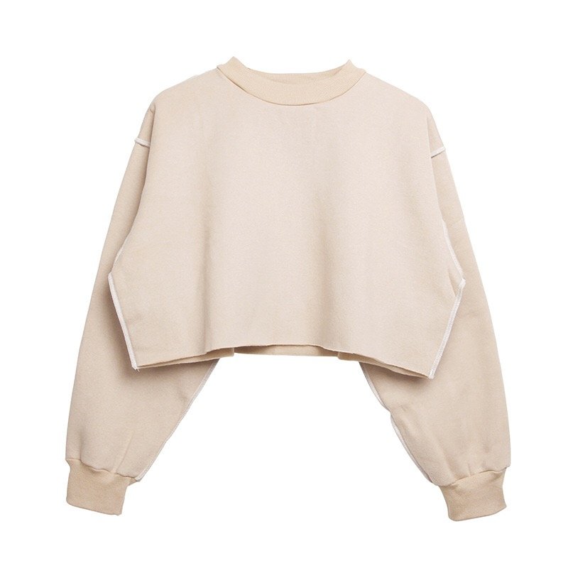 Women's Cropped Fleece Hoodie Wholesale Custom Print Logo Long Sleeves Letter Print Loose Women Crop Top Hoodie