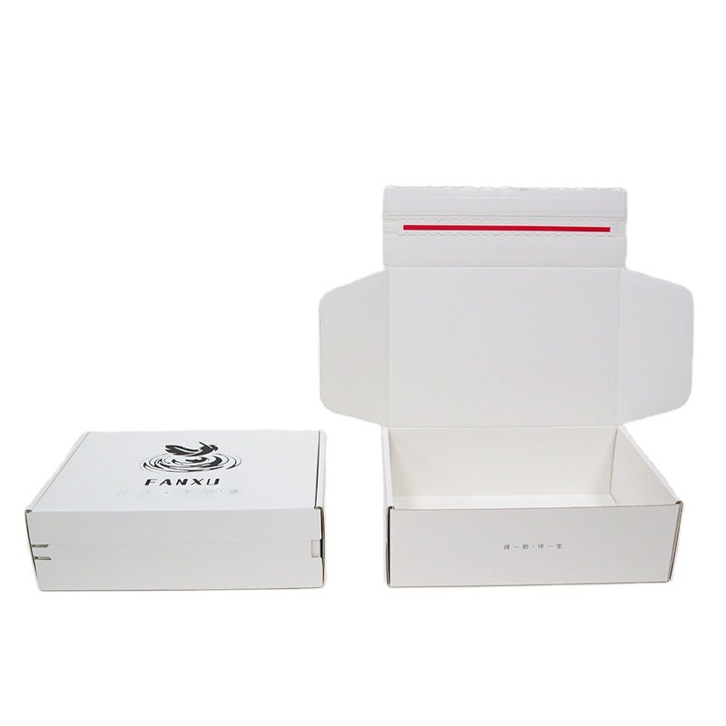 Custom Printing Corrugated Paper Box Recycled Cardboard Zipper Tear Strip Mailer Packaging Shipping Boxes Custom Logo