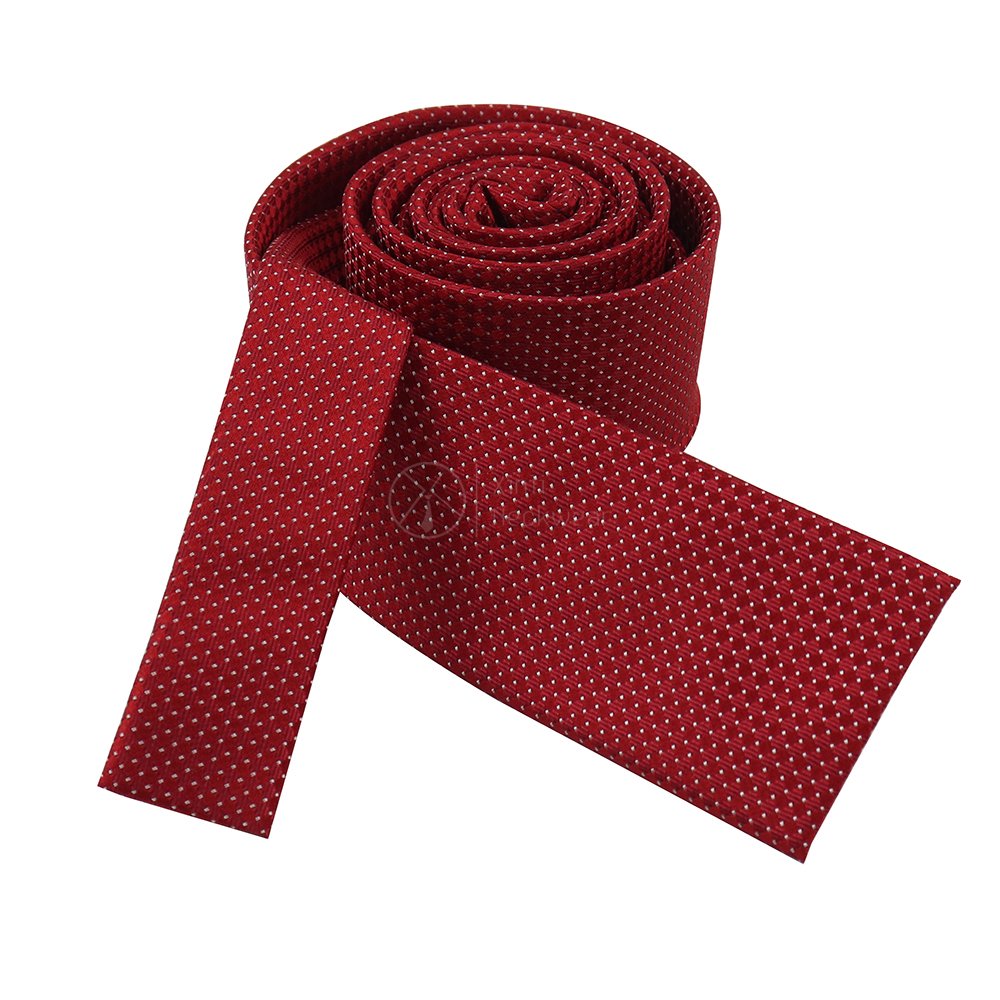 New Fashion Styles Red Spotted Dotted Wedding Necktie Silk Flat End Tone on Tone Checkered Mens Slim Ties in Stock