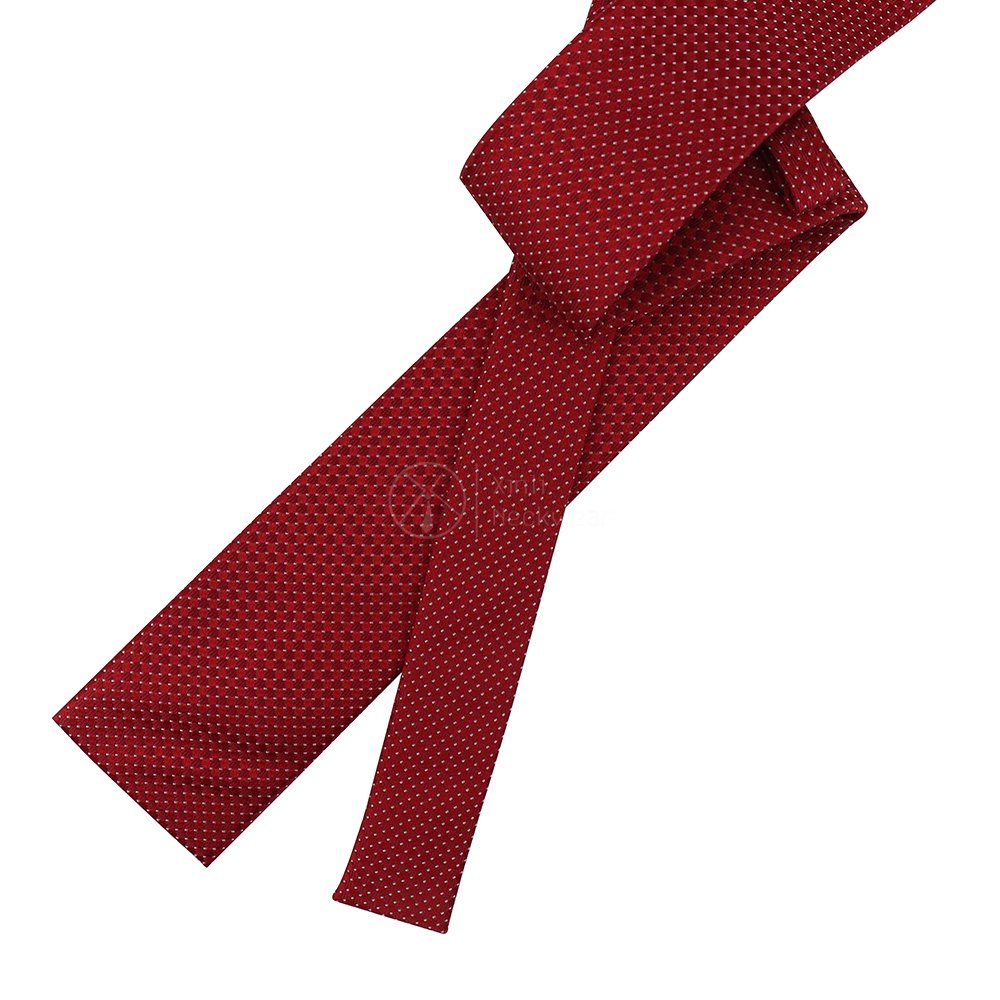New Fashion Styles Red Spotted Dotted Wedding Necktie Silk Flat End Tone on Tone Checkered Mens Slim Ties in Stock