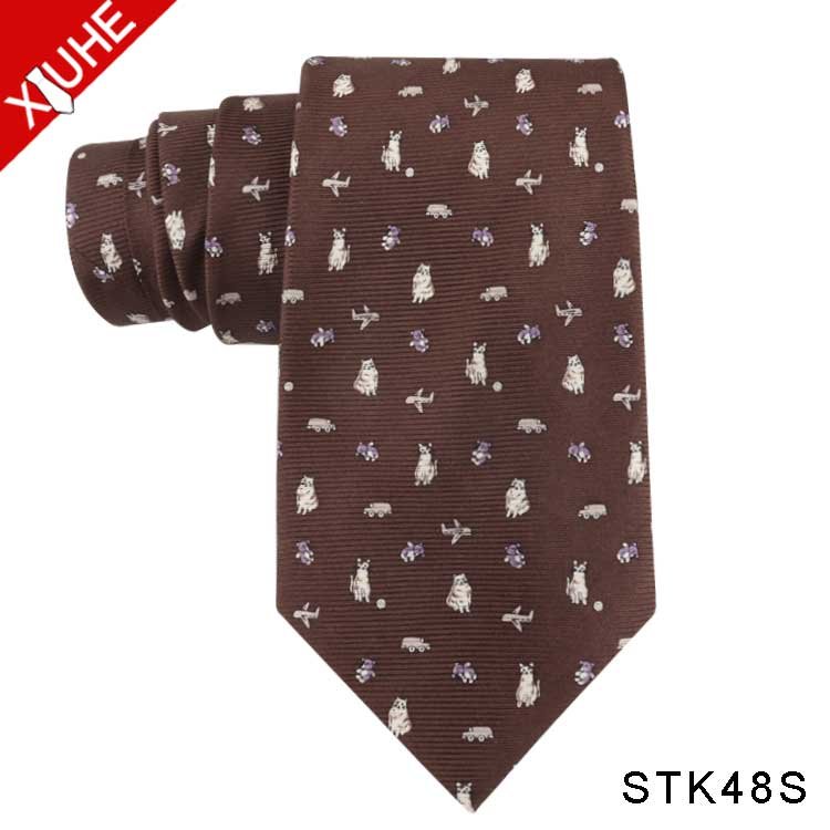 Fashion Desidn OEM ODM Slik Necktie Navy Blue Animal Printed Mens Tie Floral Custom 100% Silk Ties