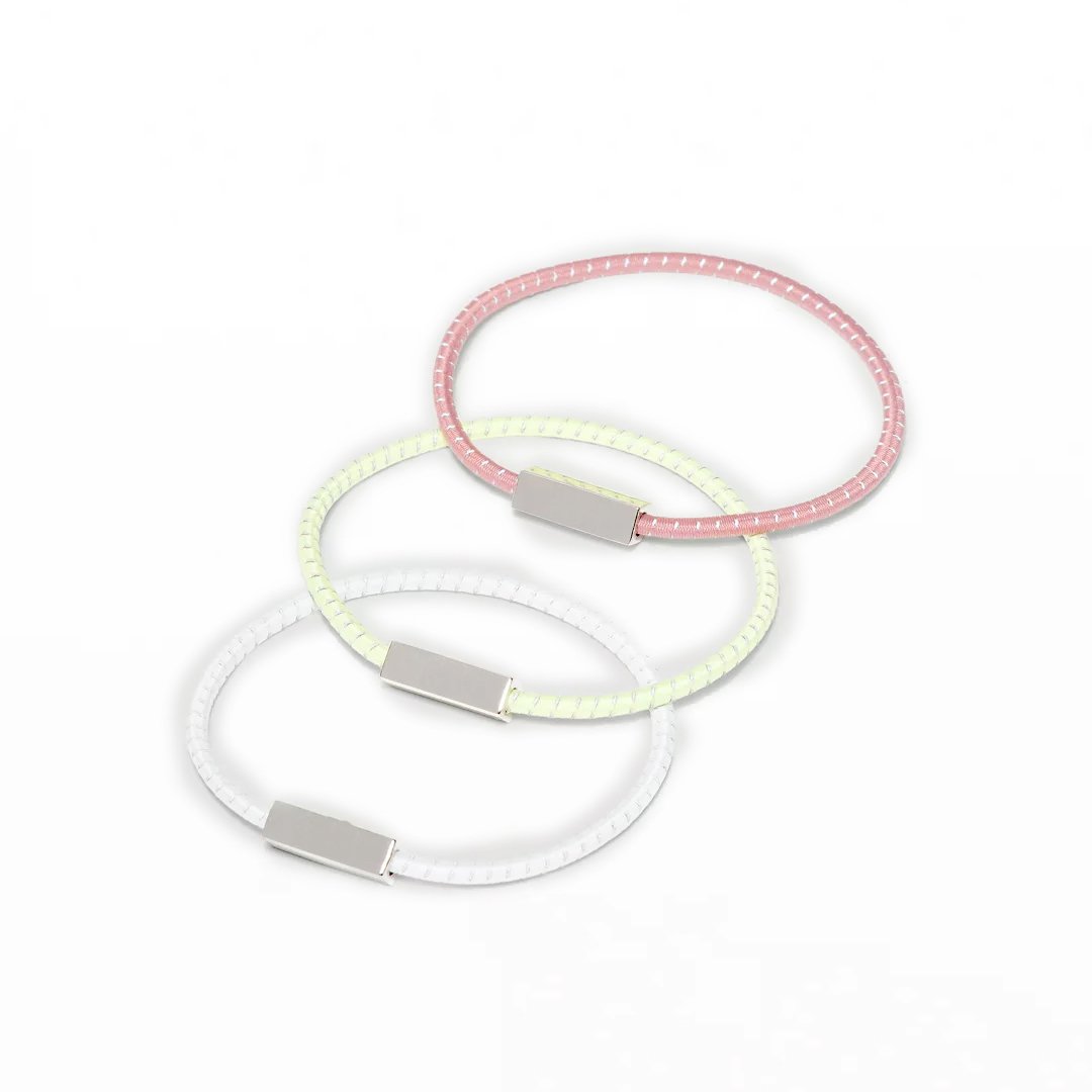 Wholesale Custom Women Girls Kids Ponytail Holder Bracelets Hair Ties Set Elastics Hair Bands with Charms