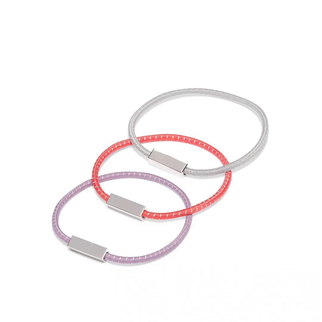 Wholesale Custom Women Girls Kids Ponytail Holder Bracelets Hair Ties Set Elastics Hair Bands with Charms