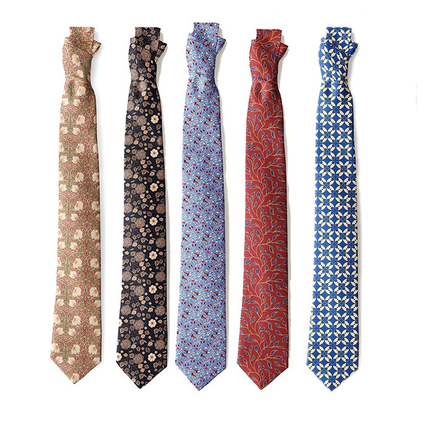 Vintage Silk Ties Men's Fashion 8cm Floral Necktie Wedding Business Meeting Gravata Soft Print Polyester Silk Tie for Men