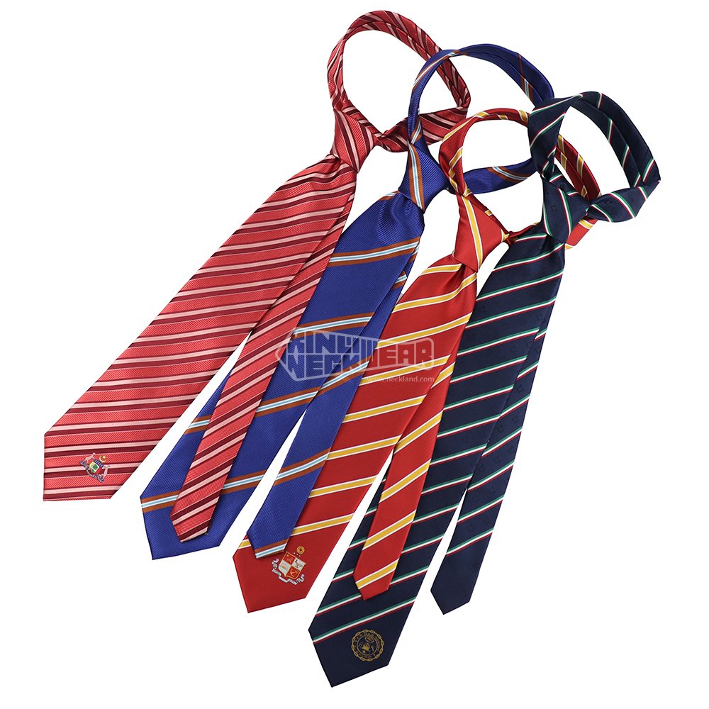 Custom Manufacturer Premium Stripe Logo Necktie Woven embroidery Private Label Silk Ties