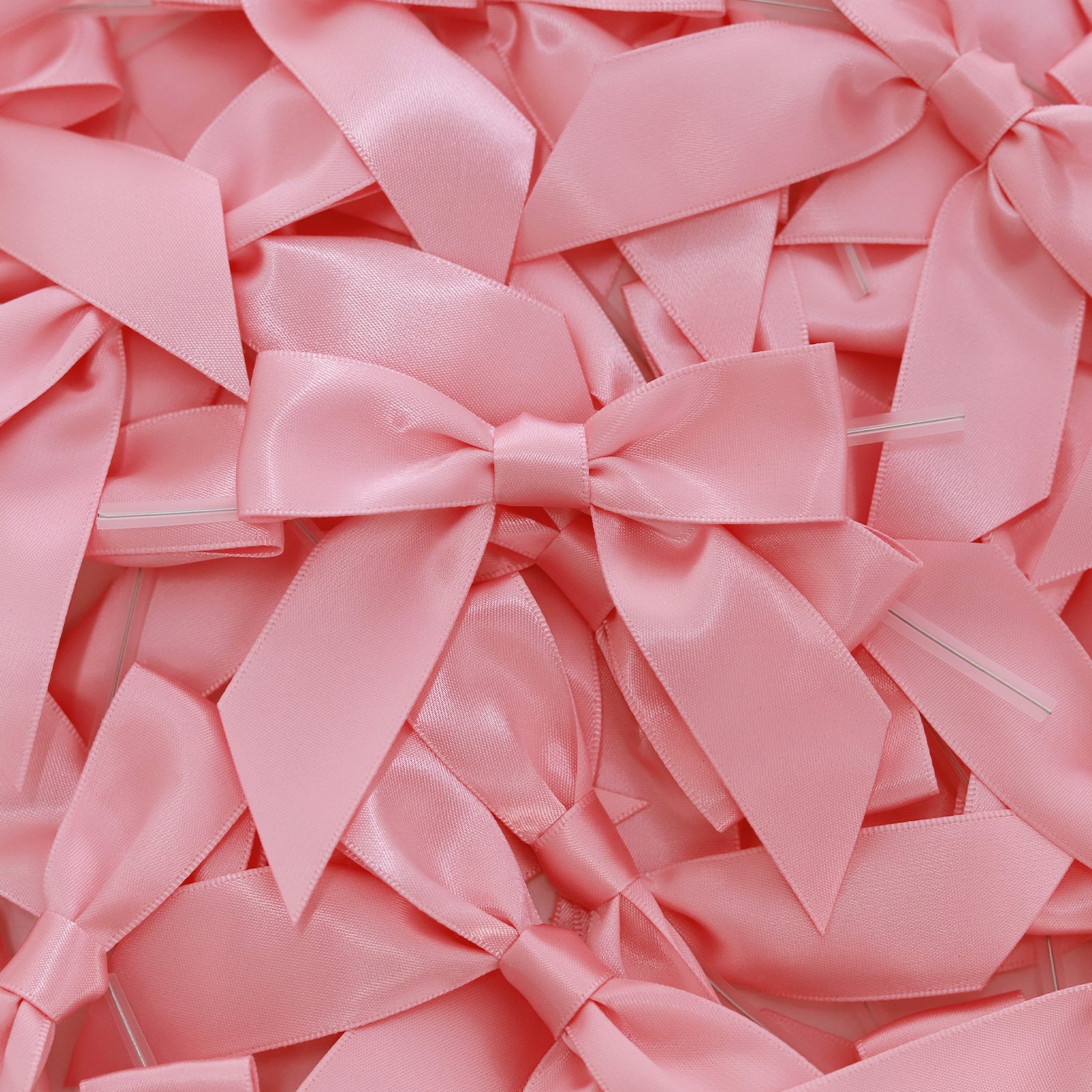 50pcs/bag 2.5 Inches decoration pre tied plain color satin gift bow ribbon for gift packing