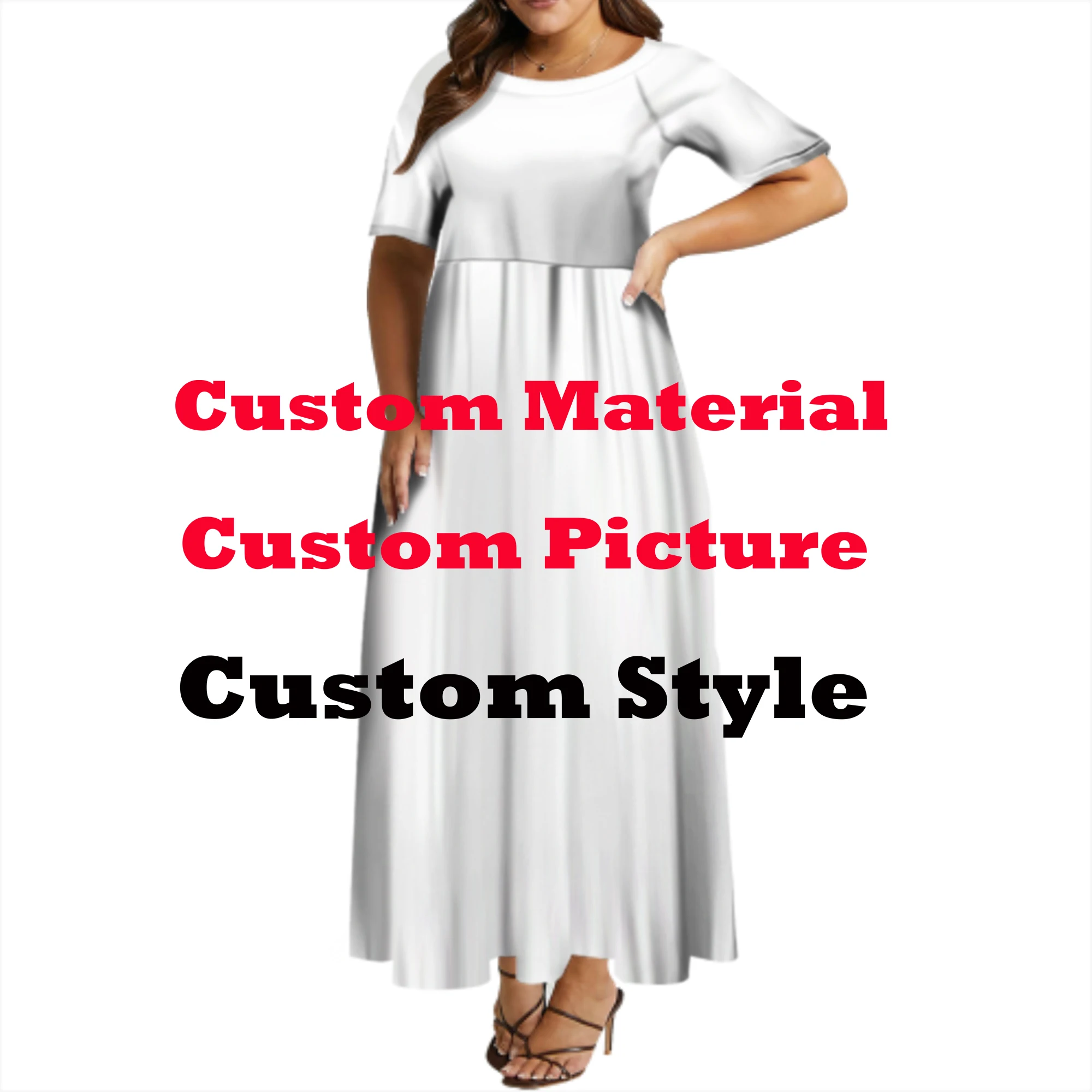 New Hot Selling Custom Mother's Day Gift White Sunday Design Polynesian Tribal Print Maxi Dress Elegant Plus Size Womens Dresses