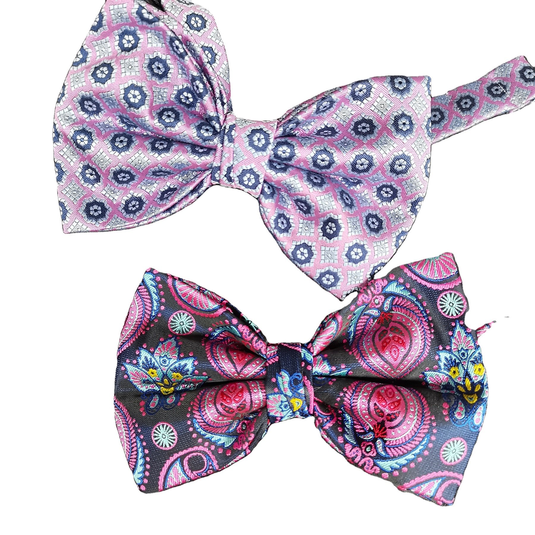 Wholesale Jacquard Woven Weave Polyester Necktie Bow tie Paisley Classic Fashion Wedding Party Customization