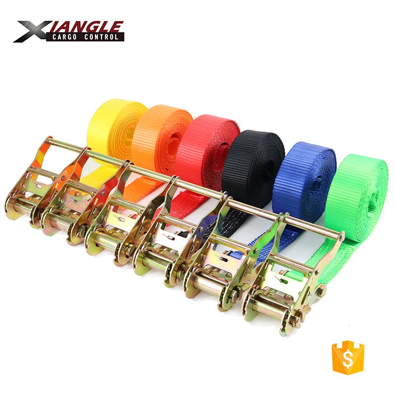 Heavy duty 1.5 inch 2000kgs ratchet tie down straps 38mm cargo lashing belts motorcycle soft loop tie down straps