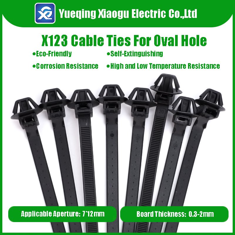 7.3*170mm Effortless Fixation: Push Mount Cable Ties with Arrowhead for Precision Oval Installations