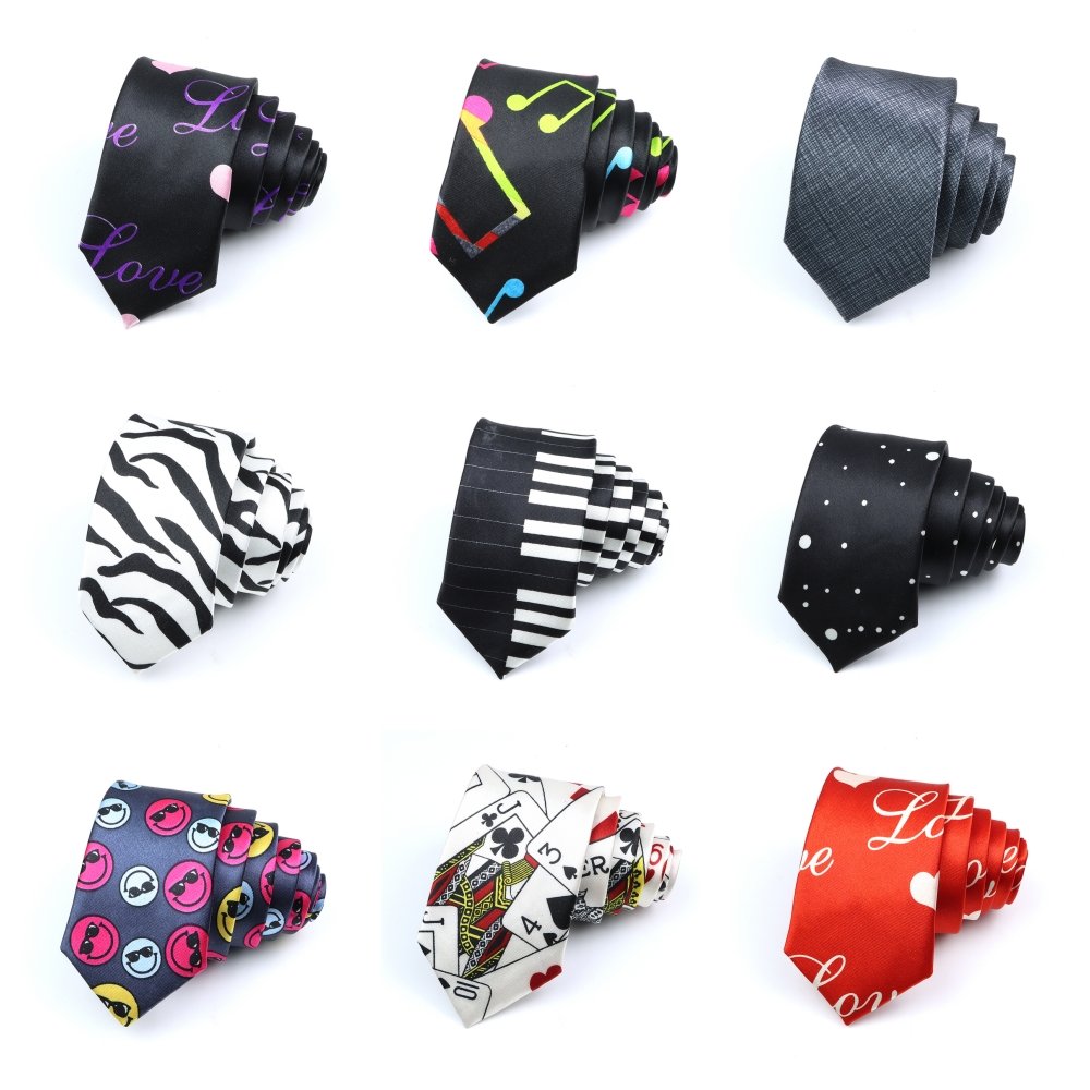 New Style Men's Fashion Neckties Helloween Festival Christmas Tie Soft Designer Character Necktie Music score piano Guitar