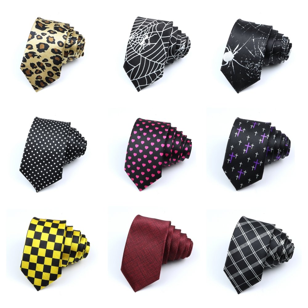 New Style Men's Fashion Neckties Helloween Festival Christmas Tie Soft Designer Character Necktie Music score piano Guitar