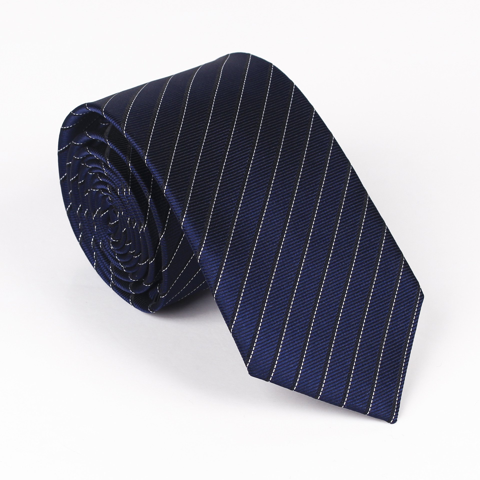 Men 6cm diagonal stripe tie suit polyester jacquard business narrow tie