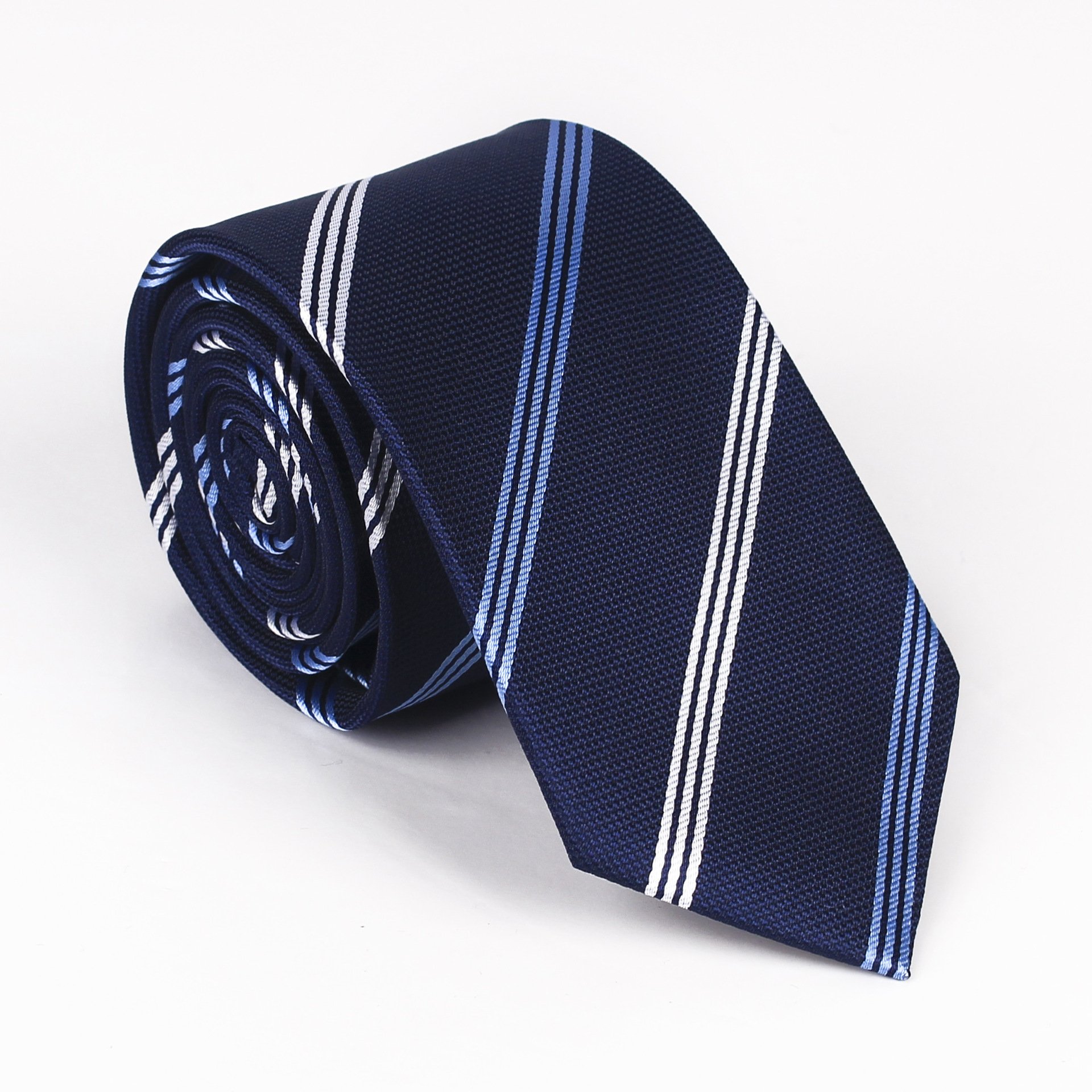 Men 6cm diagonal stripe tie suit polyester jacquard business narrow tie
