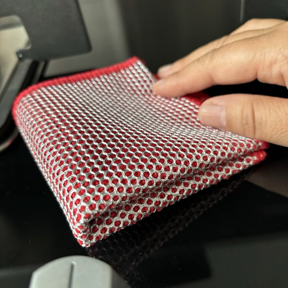 Eco-friendly Microfiber Mesh Fabric for Dishes Double Layer Silver Wire Steel Kitchen Towesl Absobrent Cleaning Cloth for Dish