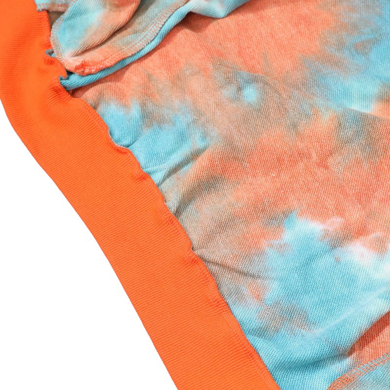 OEM Customizable Girls Tie-dye Printed Sweatshirt and Trousers Customized Two-piece Zipper-up Sweatsuit