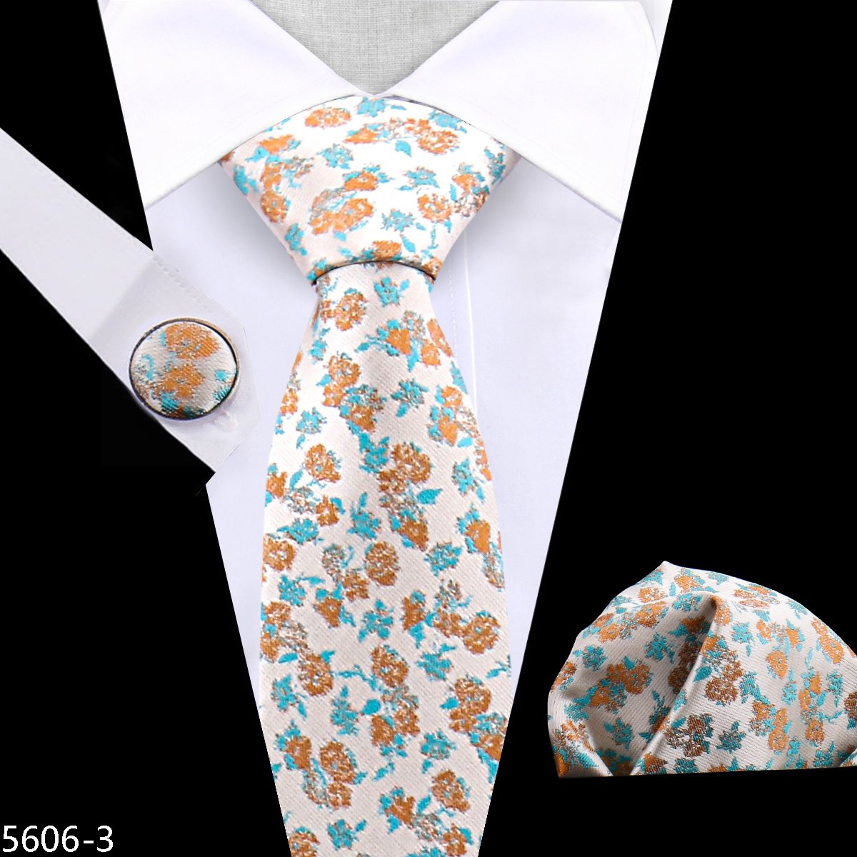 Wholesale Men's Jacquard Paisley Tie Necktie Hanky Cufflinks For Mens Luxury Custom Neckties Pocket Square Set Male Neck Ties