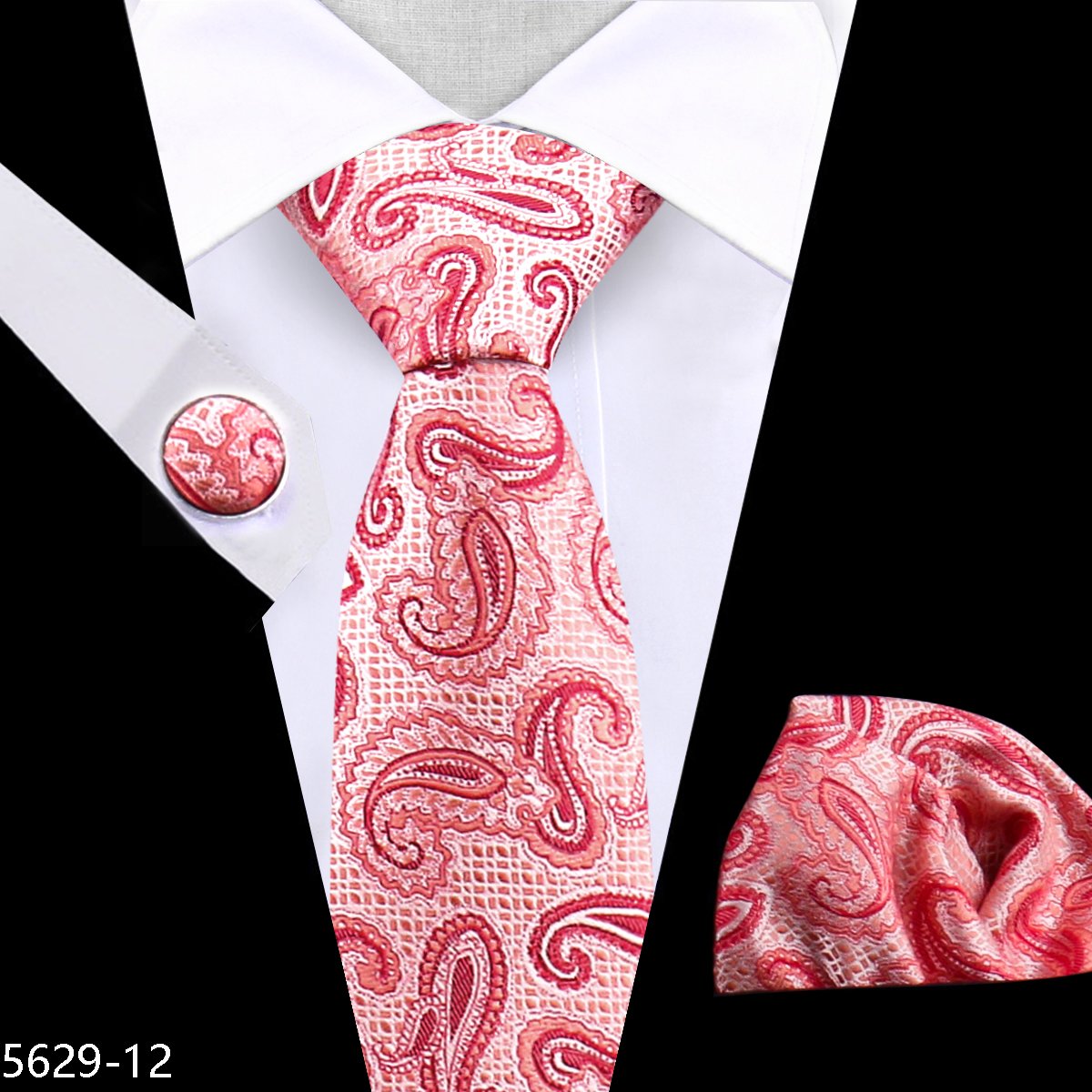 Wholesale Men's Jacquard Paisley Tie Necktie Hanky Cufflinks For Mens Luxury Custom Neckties Pocket Square Set Male Neck Ties