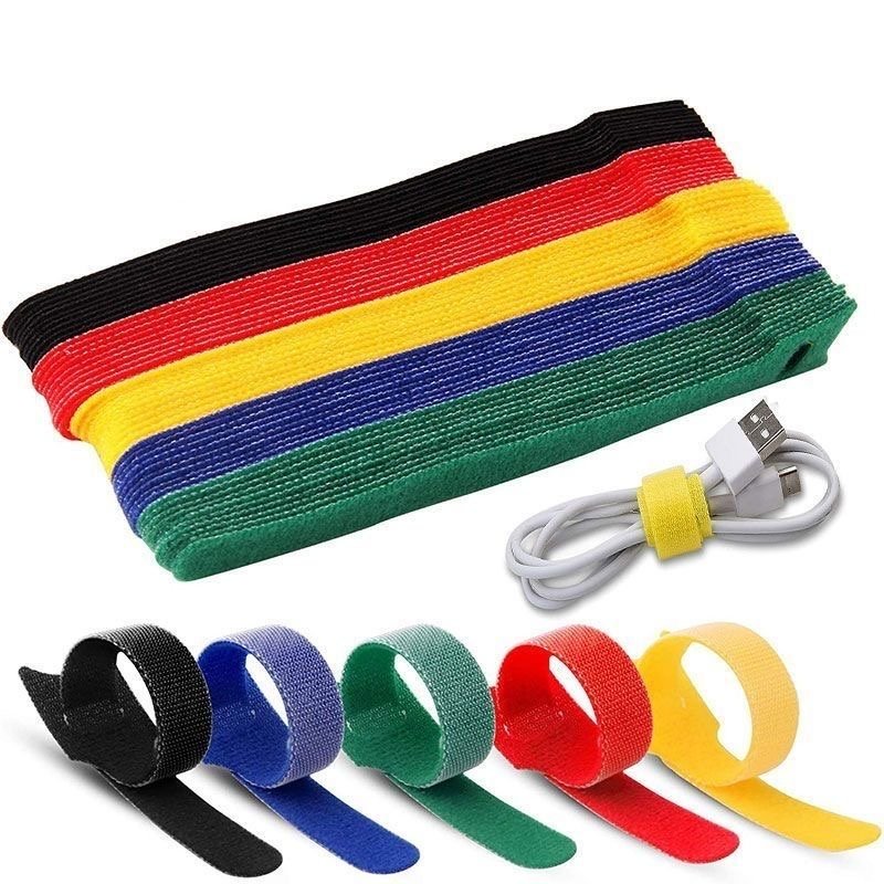 Hot Sale 20MM Back-to-back Velcroes Heavy Duty Double Side Self-Adhesive Band Tape with Double hook cables loop tie