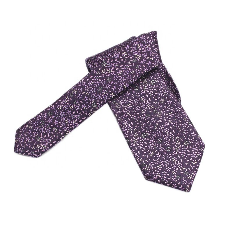 Exquisite Purple Men Hand Stitcthing Ties 100% Silk Suit Matching Wedding Tie