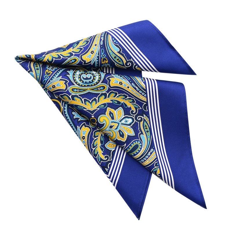 Hamocigia Verified Supplier Handmade Screen Printing Handkerchief 100% Silk Pocket Square