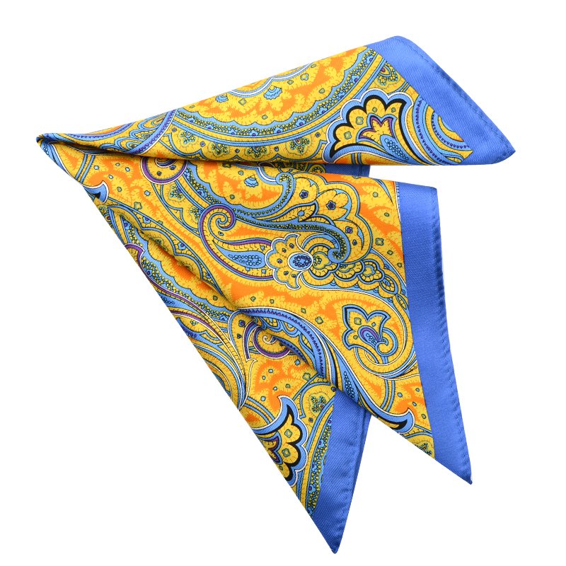 Hamocigia Verified Supplier Handmade Screen Printing Handkerchief 100% Silk Pocket Square