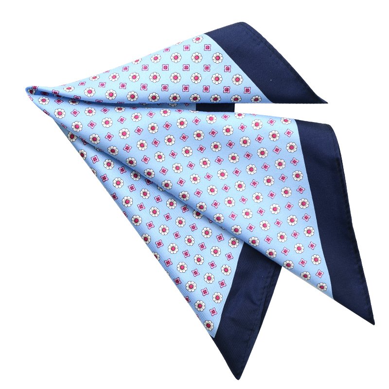 Hamocigia Verified Supplier Handmade Screen Printing Handkerchief 100% Silk Pocket Square