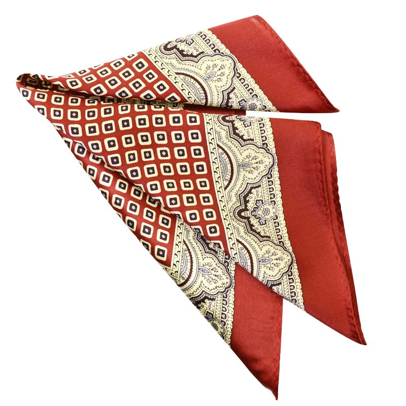 Hamocigia Verified Supplier Handmade Screen Printing Handkerchief 100% Silk Pocket Square