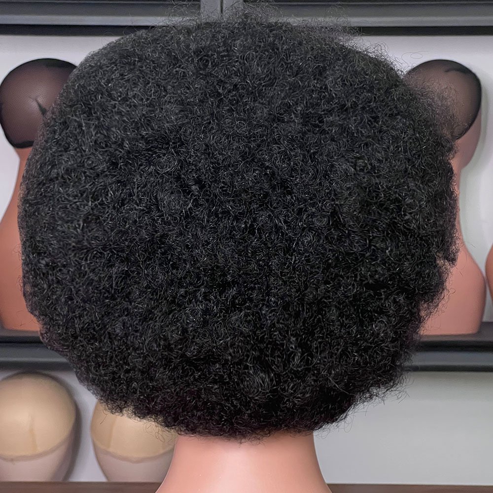 Weiqi Hair Cheap braid hair front Perruque Short Pixie Cut Wig Natural Black 13x4 full frontal afro pixie wig For black Women