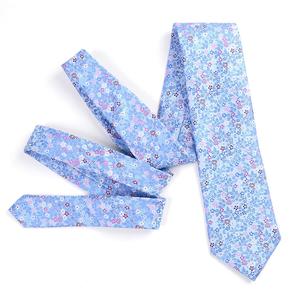 Wholesale Luxury Design Printed Flower Floral Business Neckties Men's Custom Logo Silk Ties