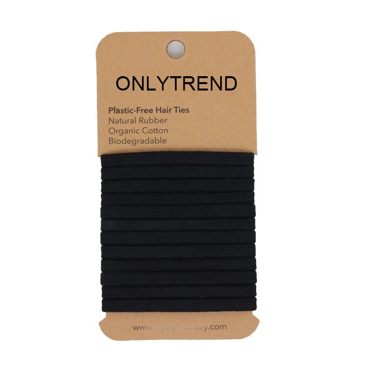 Factory custom wholesale organic cotton hair elastic hair band rope elastic ties hair rubber bands for girls