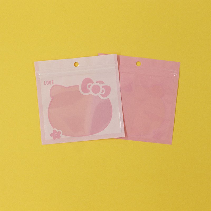2024 Hello Cat Cute Cartoon Characters Square Storage Plastic Zipper Reusable Mylar Packaging Hot Stamping Ties Popular Use
