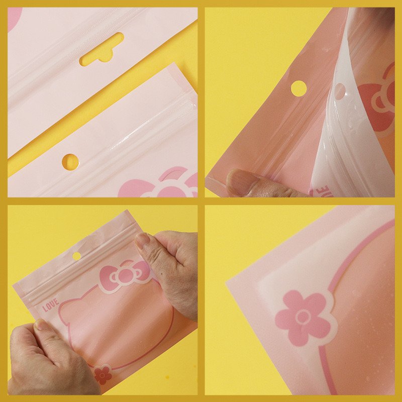 2024 Hello Cat Cute Cartoon Characters Square Storage Plastic Zipper Reusable Mylar Packaging Hot Stamping Ties Popular Use