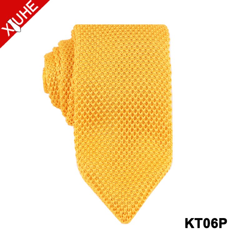 Classic Design Knit Necktie Red Color Solid Color Tie Custom Polyester Mens Kinted Ties