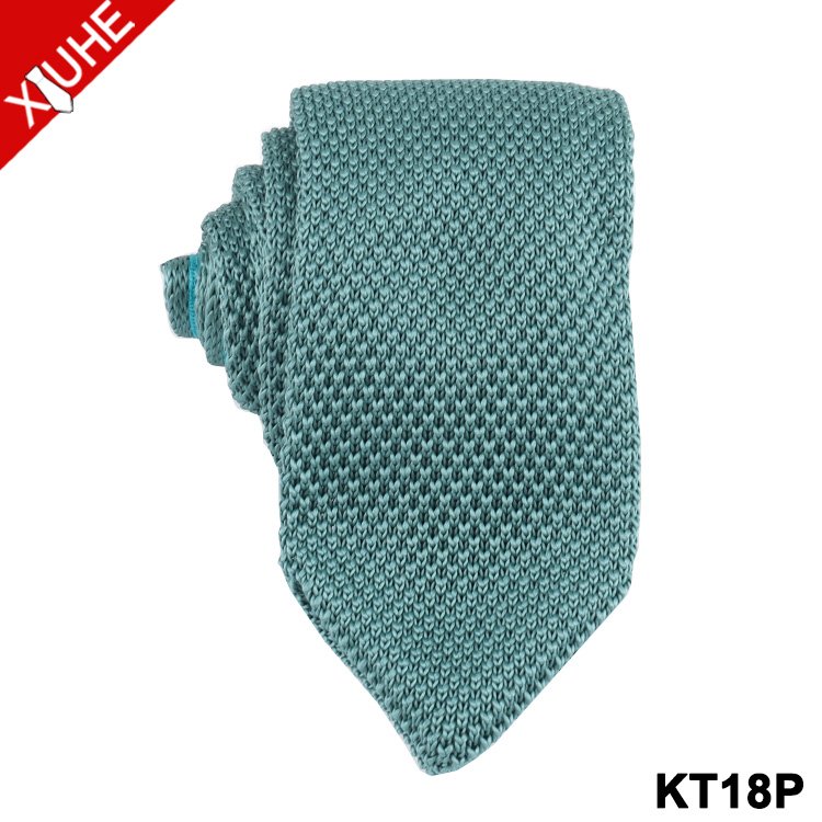 Classic Design Knit Necktie Red Color Solid Color Tie Custom Polyester Mens Kinted Ties
