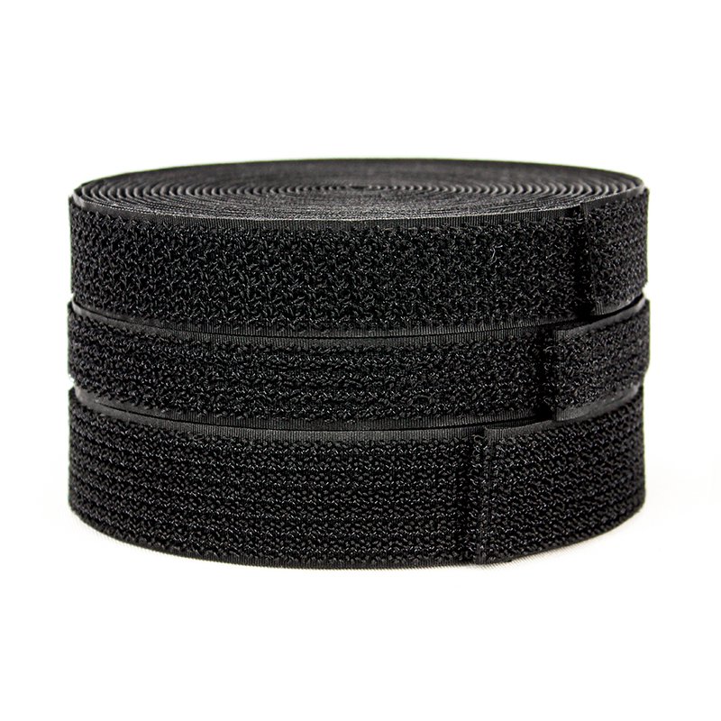 Black Nylon Hook Loop One Side High Quality Customized Hook And Loop On The Same Side