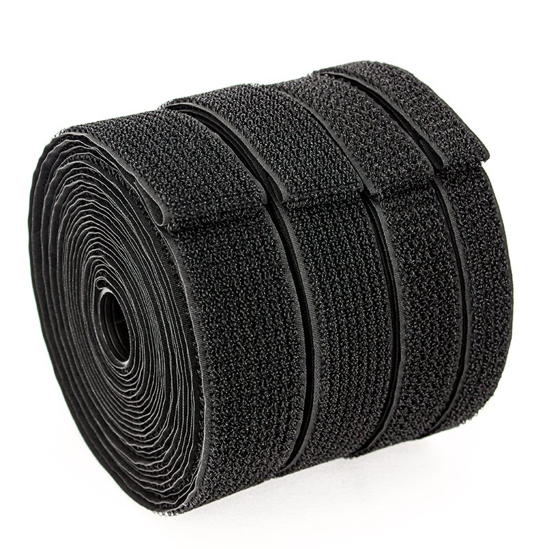 Black Nylon Hook Loop One Side High Quality Customized Hook And Loop On The Same Side
