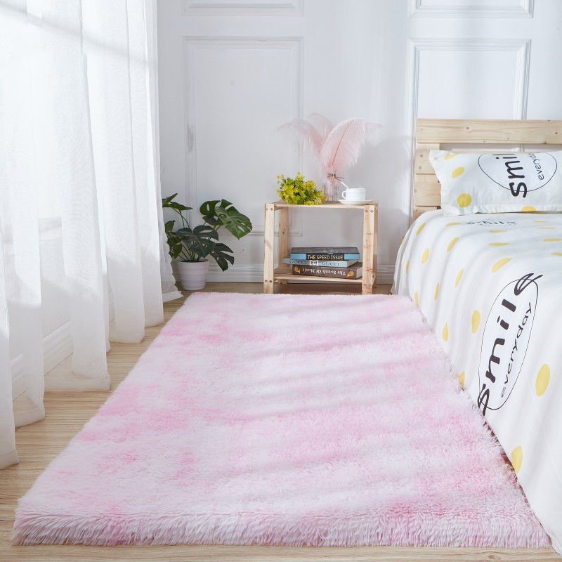 bedroom decoration shaggy carpets polyester fluffy area rugs long pile modern tie-dye carpets for living room