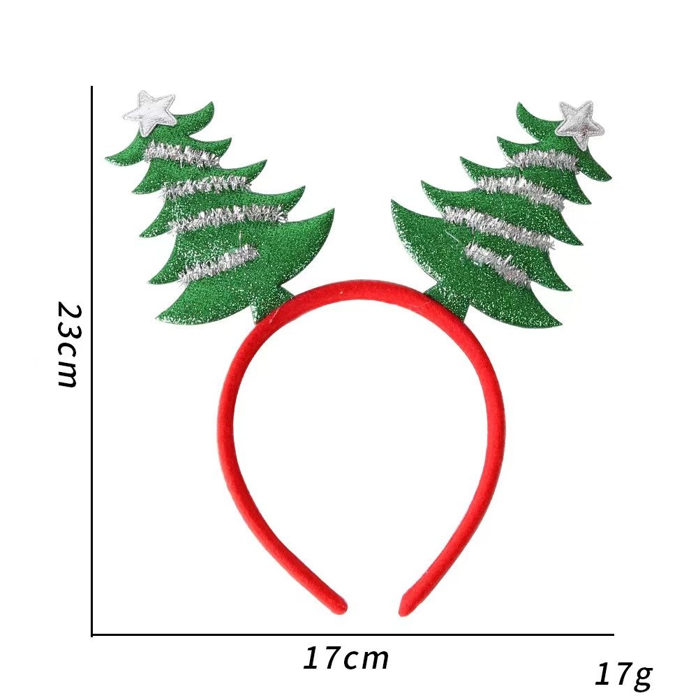 Hot Selling Plastic Deer Horn Five-Star Colorful Christmas Elastic Headband Hat for Party Festival Decoration