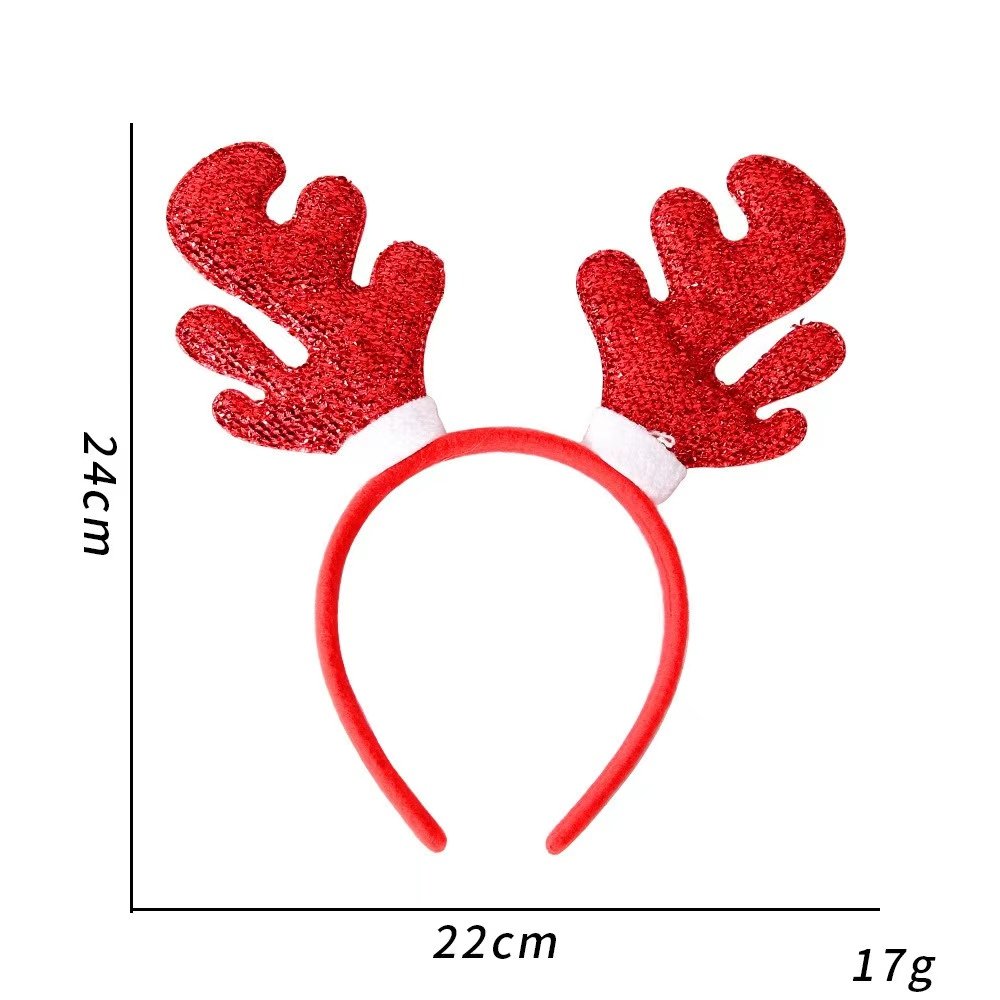 Hot Selling Plastic Deer Horn Five-Star Colorful Christmas Elastic Headband Hat for Party Festival Decoration