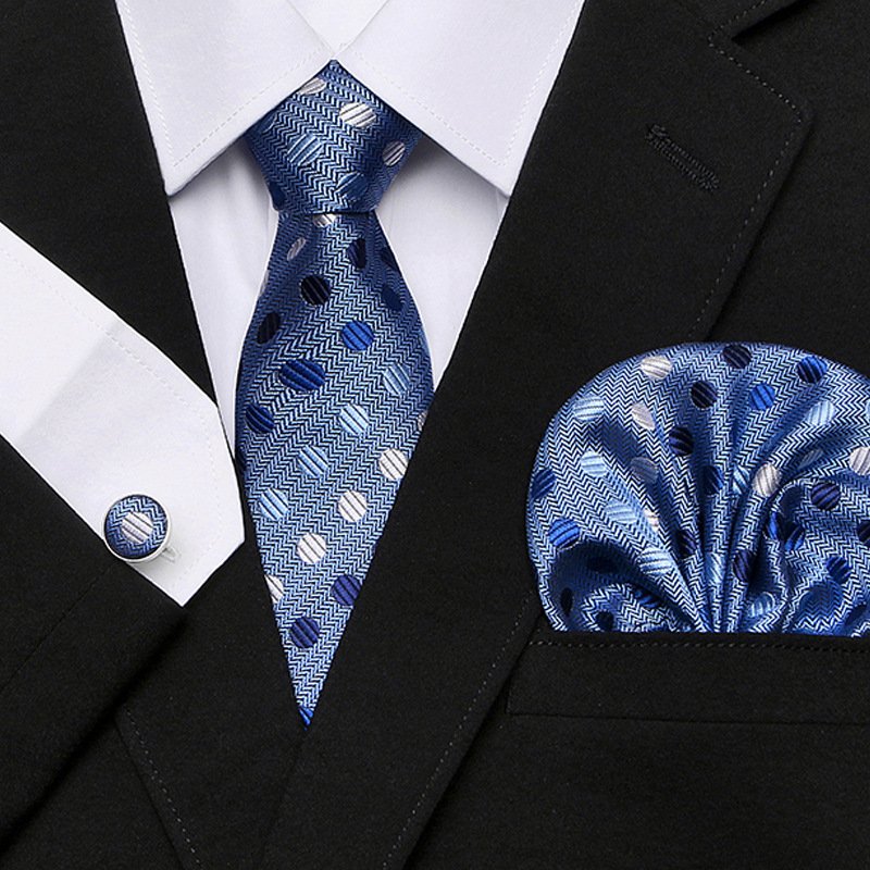 High-quality wholesale neck ties for men custom ties pocket square cufflink necktie set with gift box