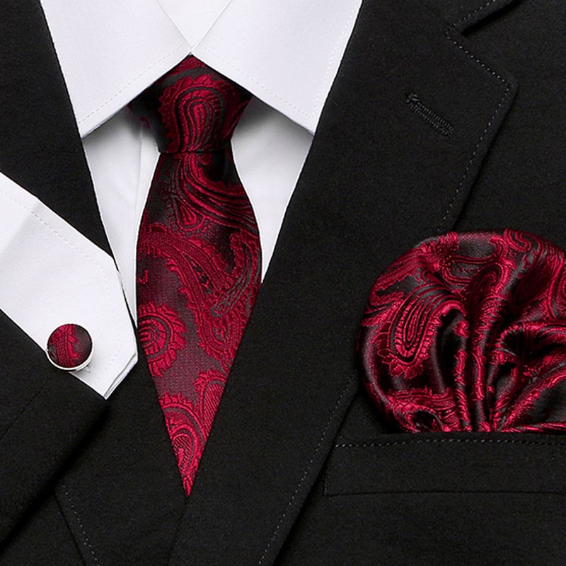 High-quality wholesale neck ties for men custom ties pocket square cufflink necktie set with gift box
