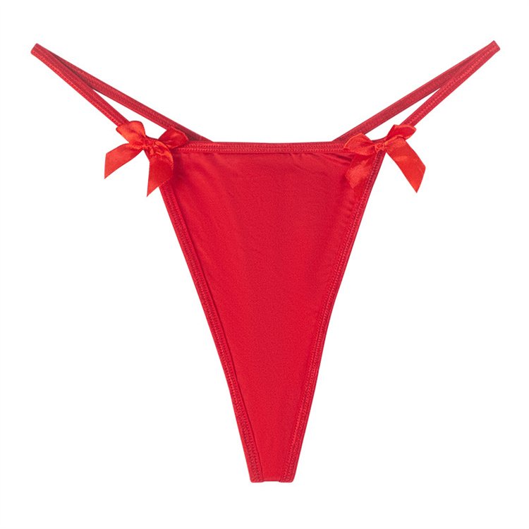 New bow tie sexy thong women's metal chain underwear