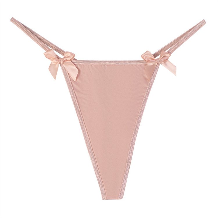 New bow tie sexy thong women's metal chain underwear